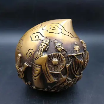 

Bronze sculpture China carved Qianlong cornucopia Wangcai copper Statue