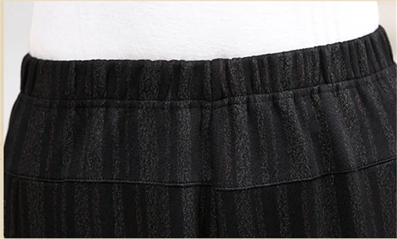 Большие размеры XL-8XL женские брюки для женщин среднего возраста весна осень эластичные прямые брюки с высокой талией женские элегантные черные зимние брюки 731