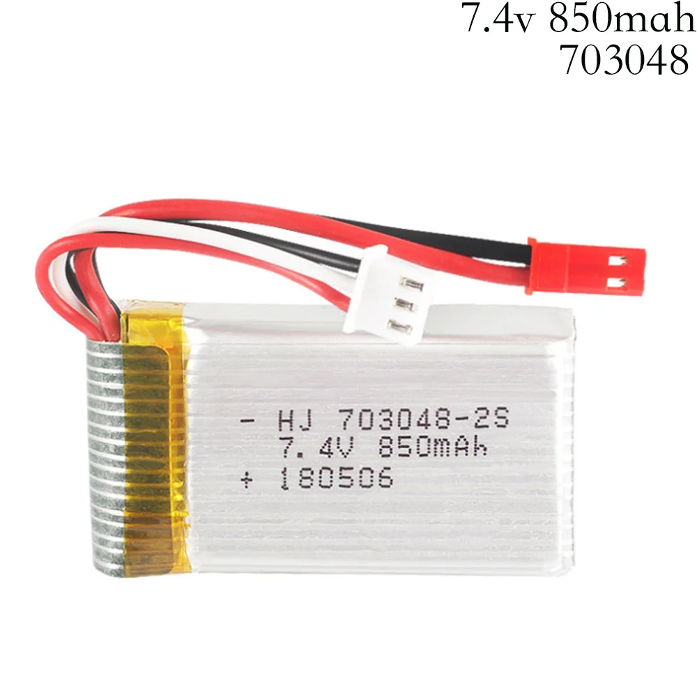 Lipo аккумулятор для Udi U829A U829X MJXRC X600 7 4 В 850 мАч 20C JST SM разъем 703048 1 шт. | Игрушки и хобби