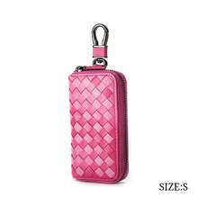 Автомобильный чехол для ключей для мужчин и женщин, кожаный Органайзер для ключей на молнии, металлический крючок, брелок, брелок, сумка-B5