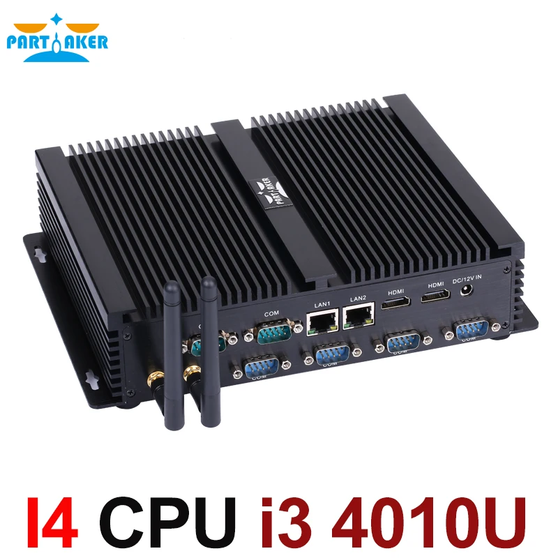 Mini PC i3 4010U Windows 10 Dual Core Mini Sever Computer with 2 Lan 6 RS232