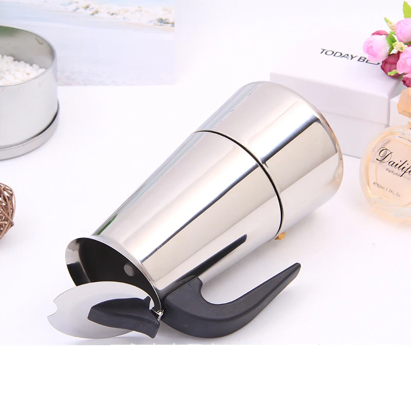 Stainless Steel Moka Coffee Maker, Percolator Tools, Percolator, Stovetop Filter, Espresso, Latte, 100ml, 200ml, 300ml, 400ml