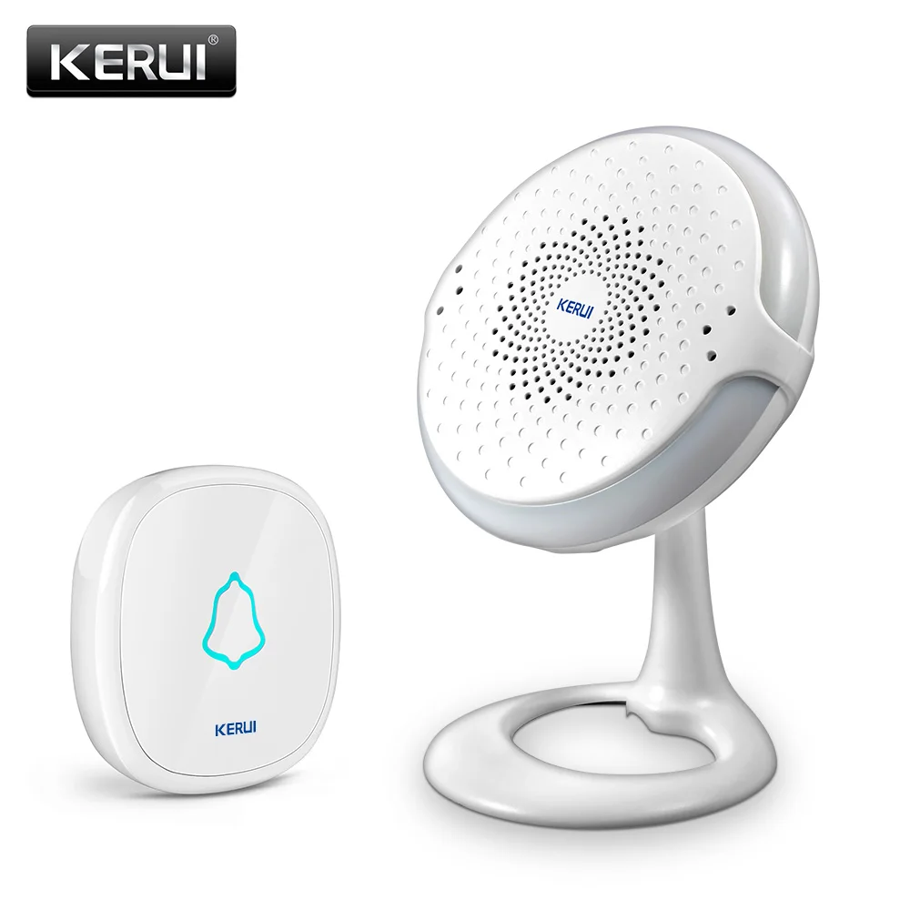 

KERUI M8 Waterproof Button Home Smart Wireless Doorbell Welcome Chime With 52 Songs Night Light Dry Battery Mirco USB Power