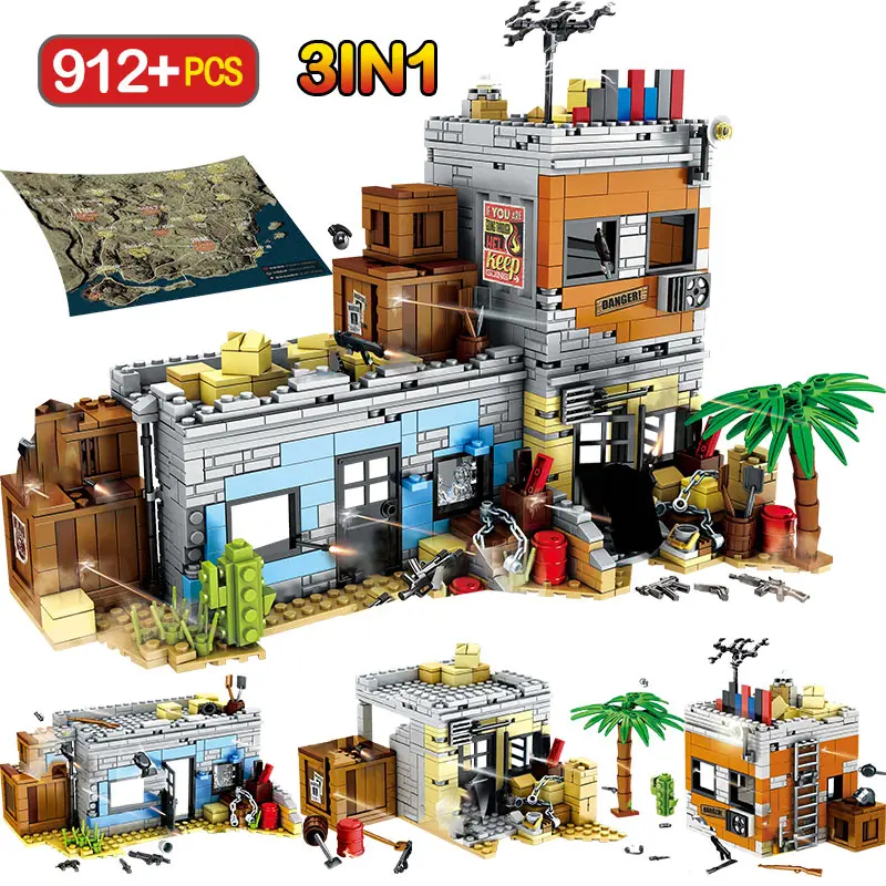  912PCS Player Unknown's Battlegrounds Compatible Ww2 Army Military Soldiers Weapon Gun PUBG Buildin