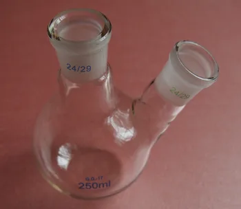 

Two necks,250ml,Flat Bottom Glass flask,Glass Boiling Flask,2-necks,Joint 24/29