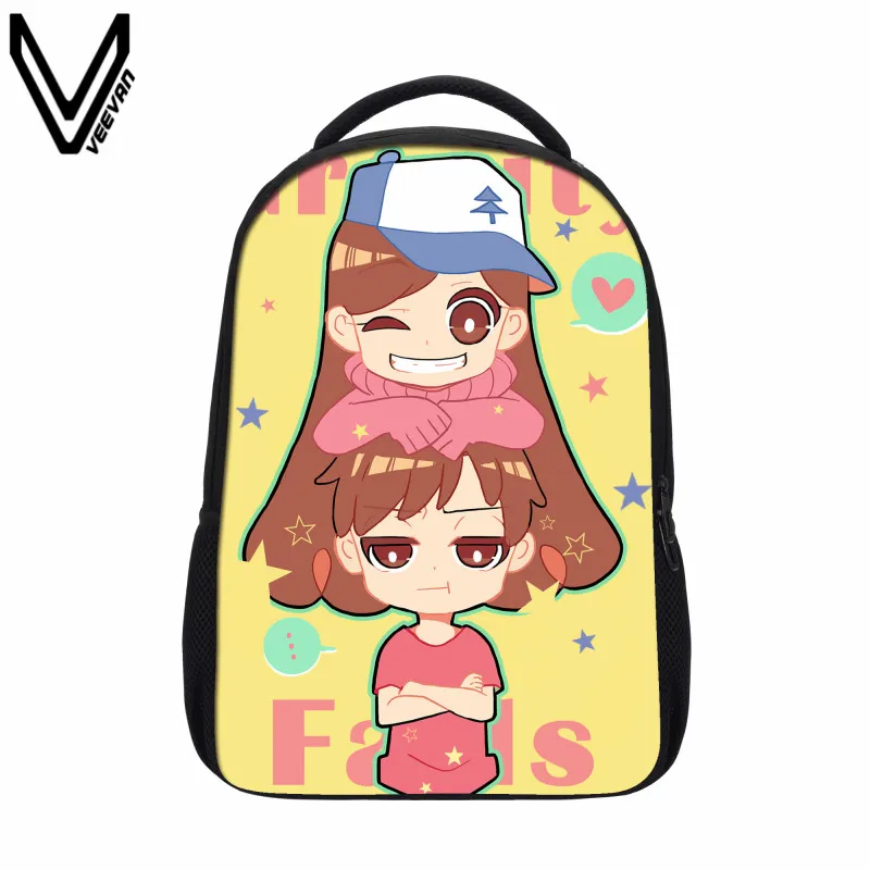 

VEEVANV Cartoon Dipper Mabel Gravity Falls Women Backpack Children School Bags Teenagers Girls Student Bookbag Shoulder Bag Kids