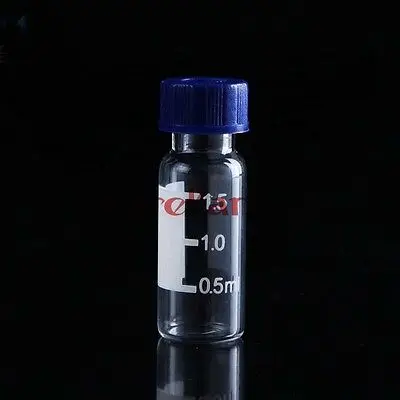 

10pcs 2ML Graduated Round Injection Glass Vial with Center Screw Cap 2CC Transparent Liquid Medicine Glass Containers