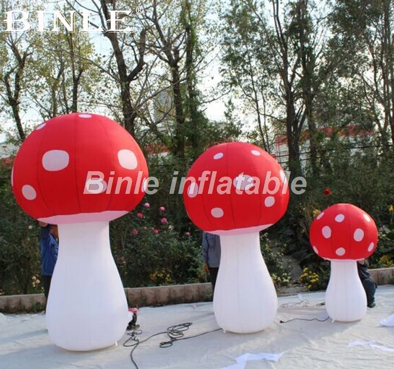 

2.4mH beautiful LED inflatable mushroom with led lighting ground cone for event decoration