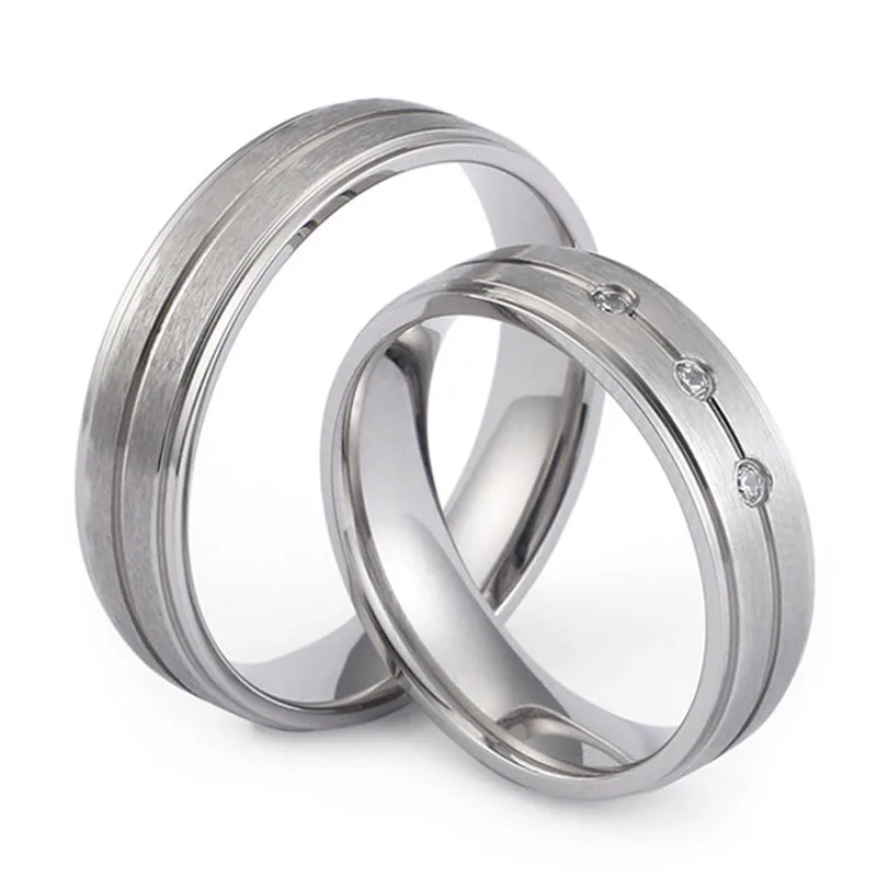 Black /& Silver Brushed Mens Women Stainless Stell Wedding Engagement Ring Band