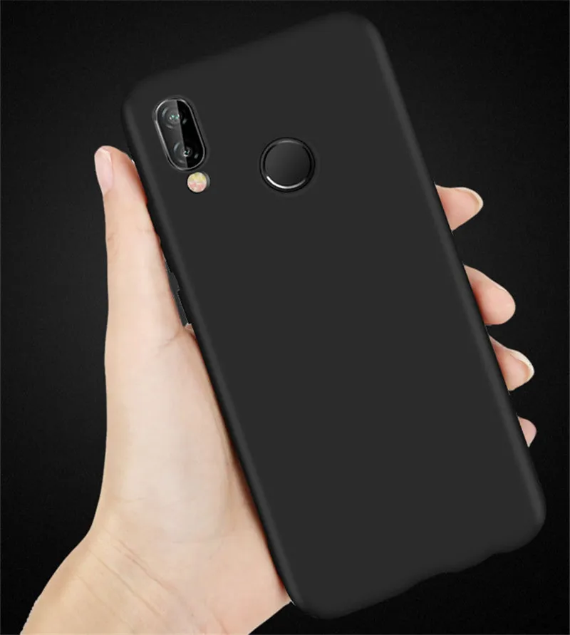 Black Silicone case for huawei P20 Lite case (5)