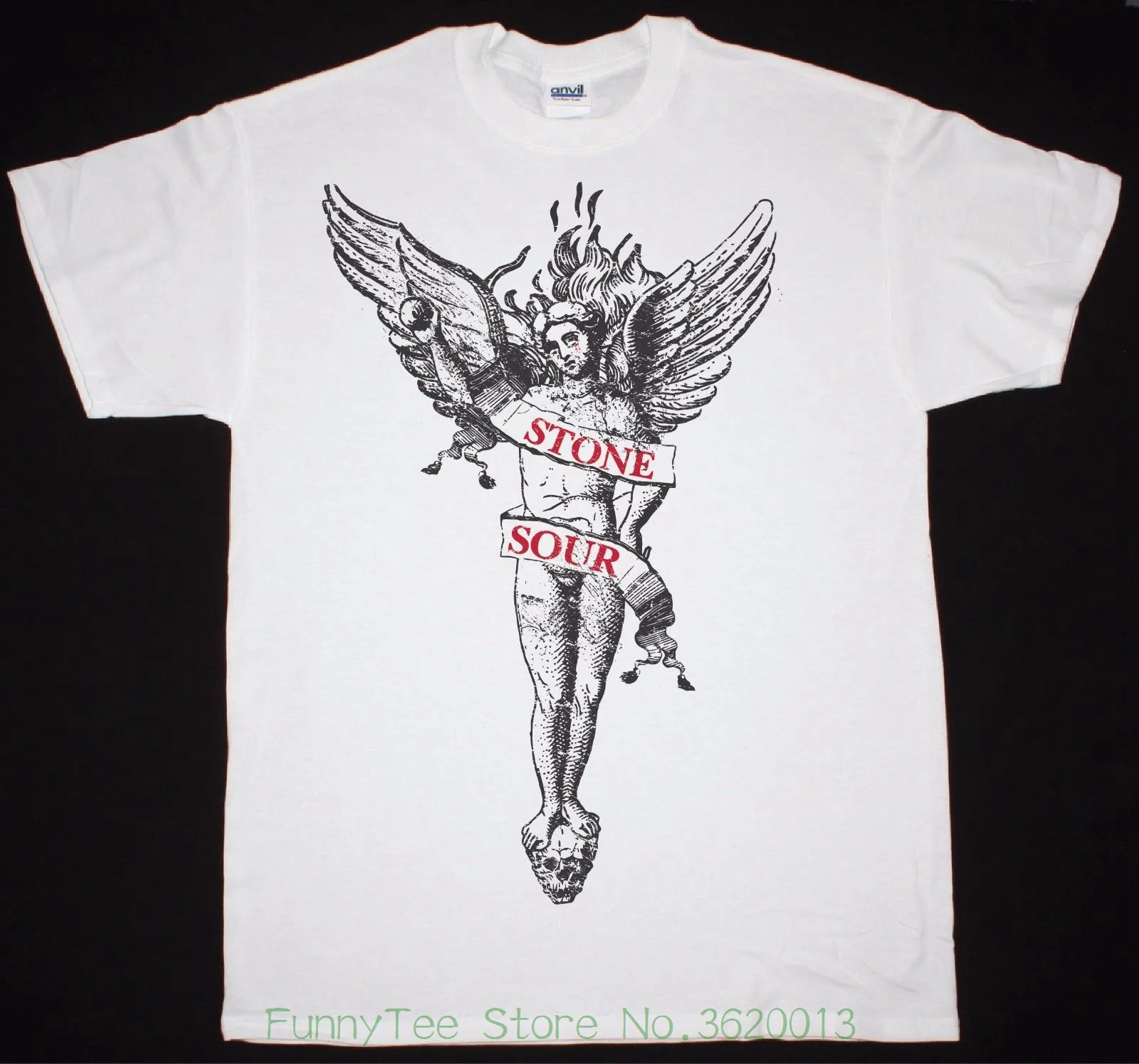 

Stone Sour Bloody Tears Angel White T Shirt Metal Corey Taylor