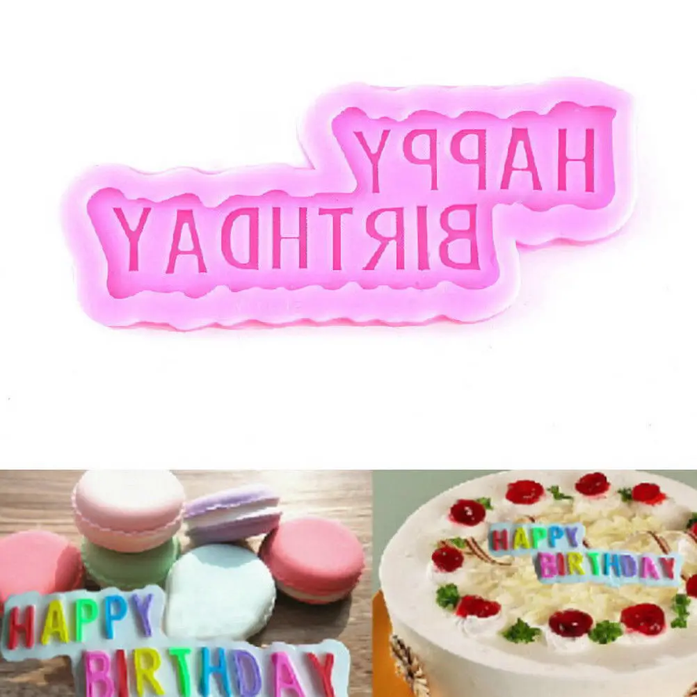 1Pcs HAPPY BIRTHDAY Shape Lace Cake Mold Cake Decorating Tools Mold Silicone Mold Fondant Cake Tools Wholesale