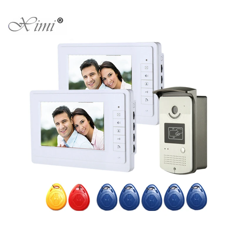 

Good Quality Smart Card RFID Door Access Control Reader 7 Inch Color Video Door Phone Door Bell System Wired Video Interom