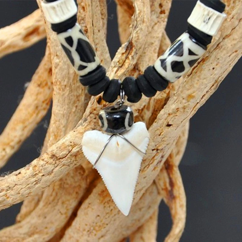 Collar Natural Shark Teeth Necklace Shark Tooth Pendant