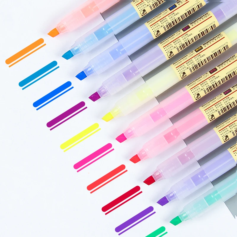 

10 Colors Fluorescent Pen Highlighters Art Marker Pens Pastel Liquid Markers Water Color Drawing Student Learn Painting Gift