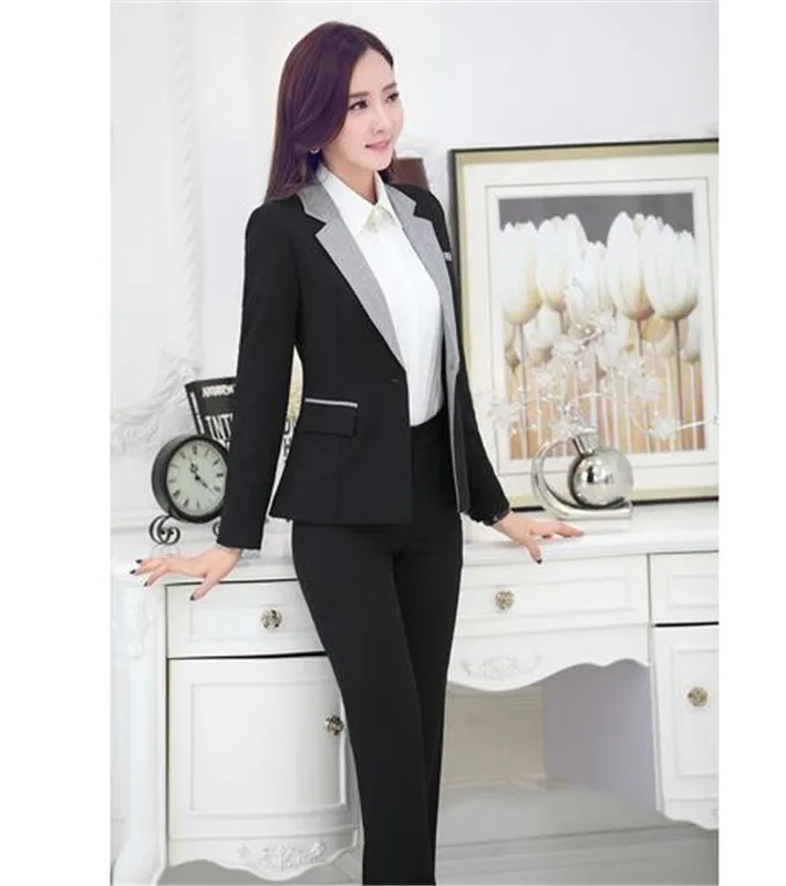 Business Pant Suits for Women Plus Size Green Custom Made Ladies Pantsuit Blazer+Pants for Work Pantsuit for Wedding Party - Цвет: 011