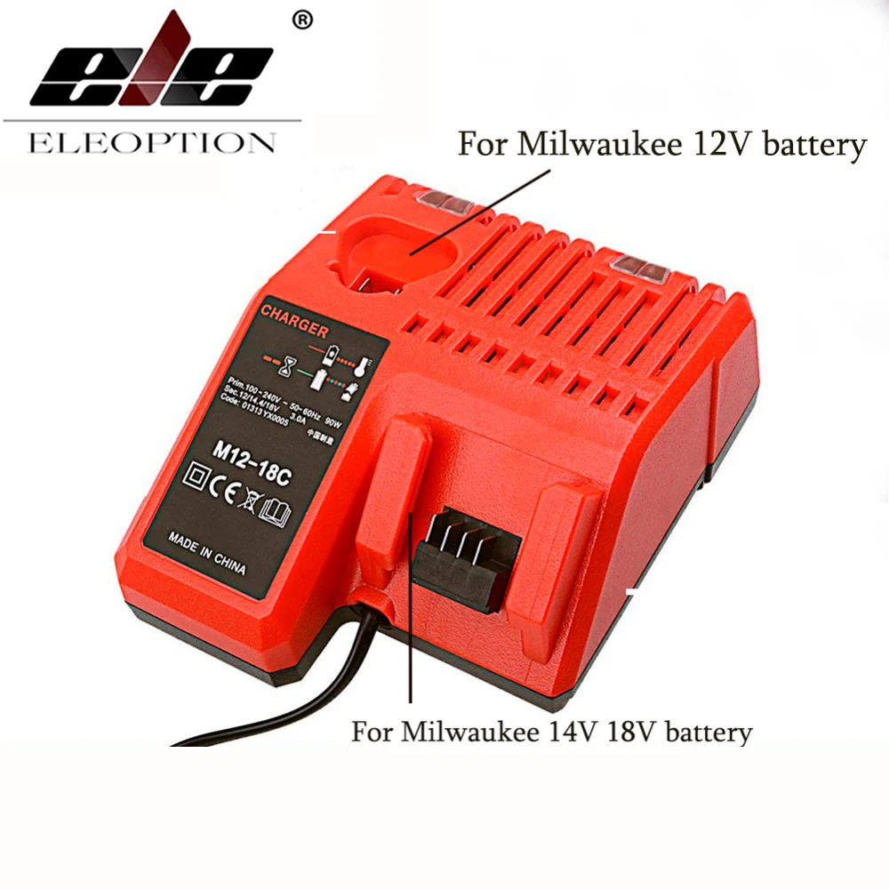 

M12-18C Li-ion Battery Charger For Milwaukee Xc Battery 12V 14.4V 18V M12 M18 Battery US/EU