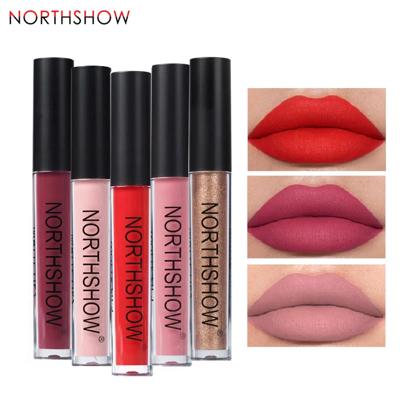 

Matte Lip Gloss Non-stick Cup Metallic Liquid Lipstick Sexy Red Batom Tint Makeup Long Lasting Waterproof Lipgloss 12 Colors