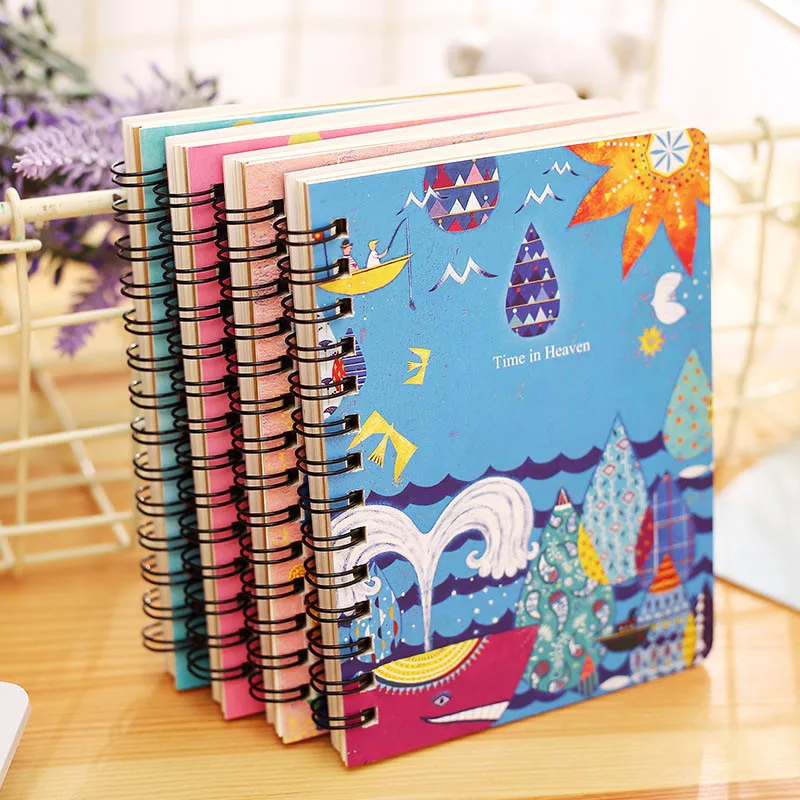 

Deli Kawaii 80 Pages Cartoon Time In Heaven Notebook Retro Fantasy DIY Blank NotePads For Gift School Supplies Cute Stationery