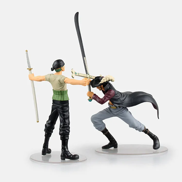 をワンピースバージョンの戦争シーンサウロンホークアイ剣士デュエルpvcファンコレクションアニメモデル子供ギフト人形2ピース セット One Piece Kids Giftsmodel Fans Aliexpress