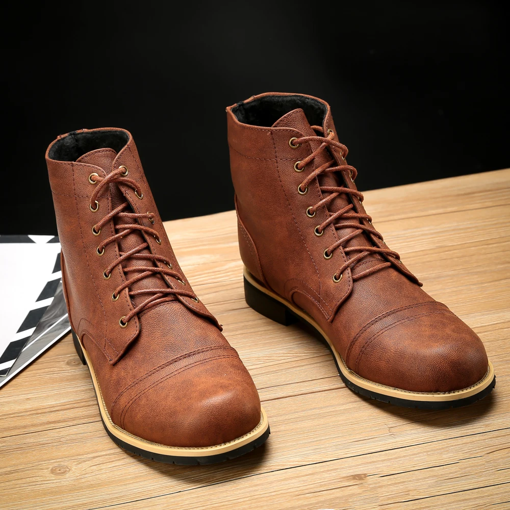 Mermak/высококачественные мужские ботинки в британском стиле; сезон осень-зима; модные мужские ботинки на шнуровке; мужские ботинки из искусственной кожи; Botas;