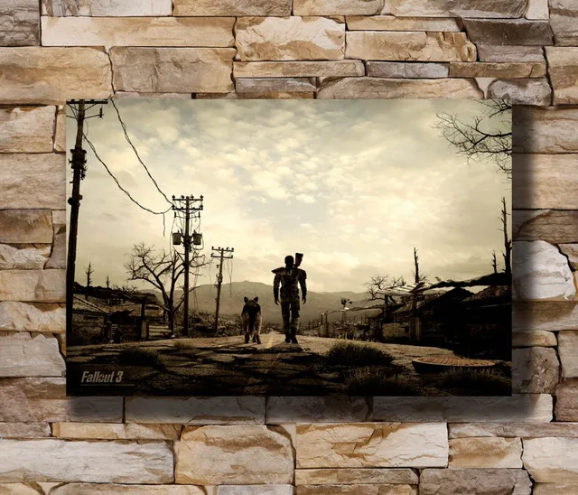Us 35 N0707 Psa I Walki Człowiek Fallout 4 Słońca Spaceru Gorąca Gra 8x12 20x30 24x36 Jedwabny Plakat Art L W Na Płótnie Dekoracji W N0707 Psa I