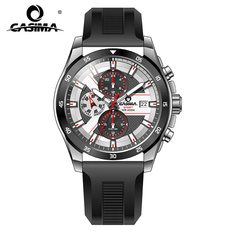 

Fashion Luxury Brand Watches Men Casual Charm Cool Sport Men's Quartz Wrist Watch Calendar Silicone Waterproof 100m CASIMA 8311