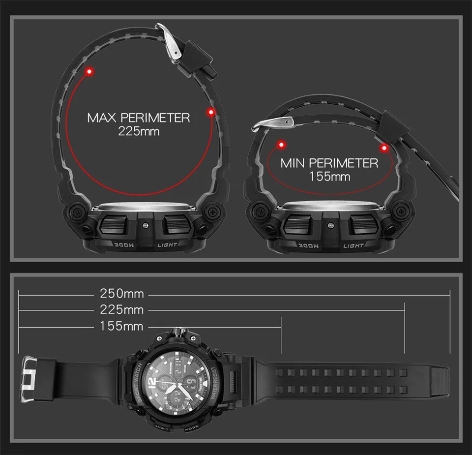 Men Outdoor Sport Digital Fashion Watches Top Brand Male Multifunction Water Resistant Watch Alarm Chronograph Relogio Masculino 8