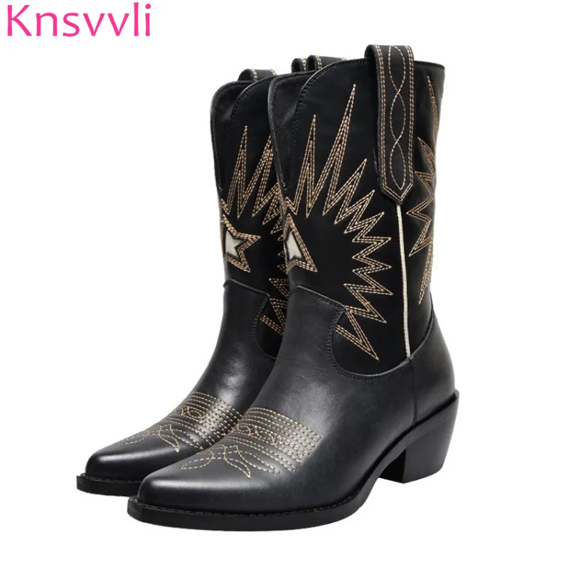 womens short black cowboy boots