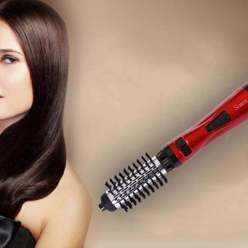 

2 in 1 Hot Air Brush Dryer Curling Rod Hair Styling Tools Automatic Rotating EU plug