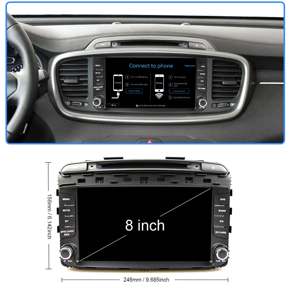 Автомобильный dvd плеер Eunavi 8 дюймов Android 1 GPS навигация с радио Wi Fi емкостный экран