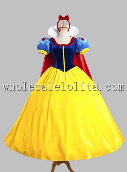 Хэллоуин Принцесса Белоснежка Взрослых Косплей Костюм с Плащ Платье|costumes white|white