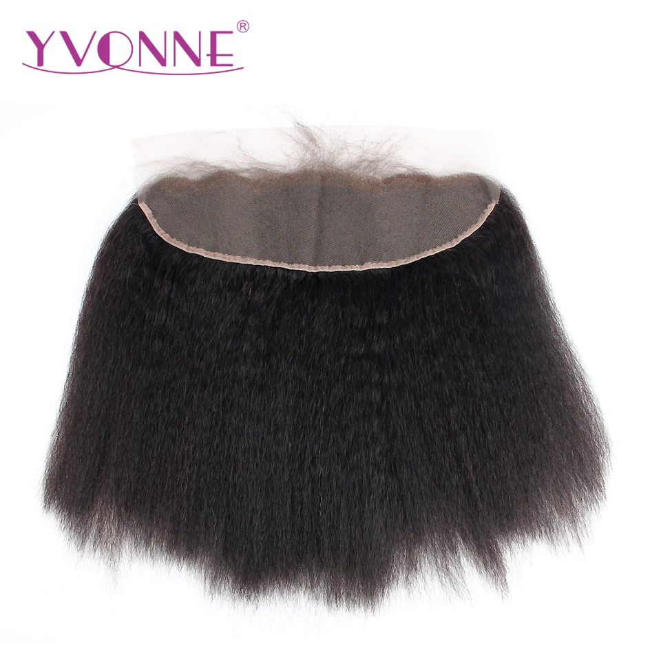 

YVONNE Brazilian Kinky Straight Lace Frontal 13x4 Virgin Hair Natural Color 100% Human Hair Products