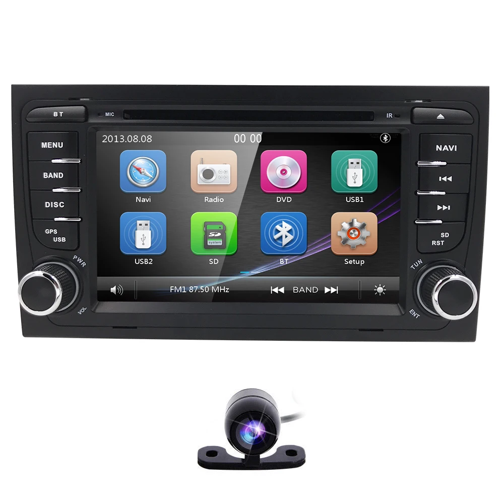 Perfect HIZPO 7 Inch Touch screen Car DVD player for Audi A4 B6 2000-2006 year RS4 Seat Exeo GPS navigation BT DVR  Free camera Map card 1