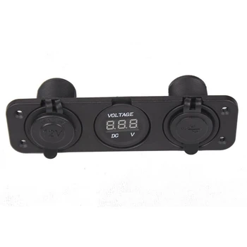 

10X Triple 3.1 Amp USB Charger + Voltmeter +12 V Socket Panel Marine Outlet Jack
