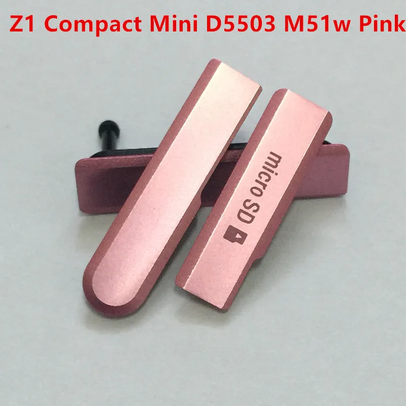 MLLSE задняя sim-карта Micro SD usb зарядка порт Слот блок Крышка для sony Xperia Z1 Compact z3 z2 z1 z1mini D5503 Пылезащитная заглушка чехол - Цвет: Pink