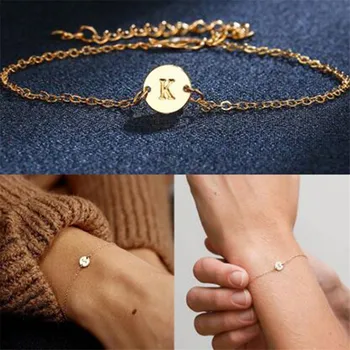 

Fashion Gold Color Charm Letter Bracelet For Women Simple DIY Handmade Word Bracelets & Bangles Boho Anklets Jewelry Wholesale