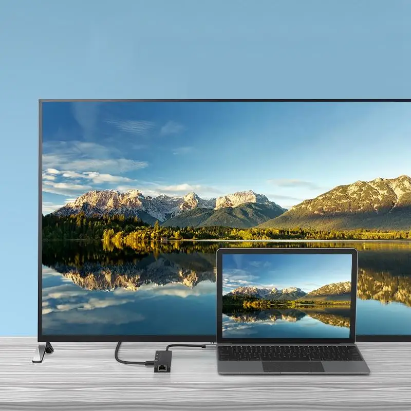 Тип-c 5 Гбит/с высокоскоростной до 100 м RJ45 1080P HDMI Сеть концентраторы Usb3.0 Usb2.0 5 портов док-станция с Pd зарядное устройство для Ma cbook ПК ноутбука