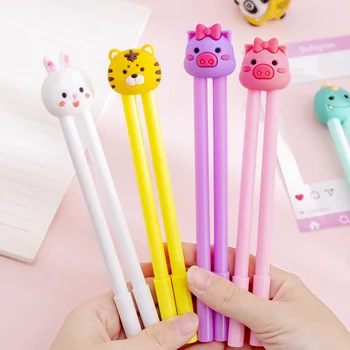 

Korean creative cartoon animal lazy pens pens students with penalties conjoined pen couples girlfriends gel pen
