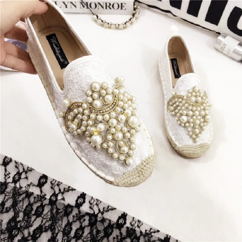 Dentelle Clair Paille Étudiants Linge Plat Beige Strass coréen Chaussures Pêcheur Nouvelle Satin jaune Respirant Sauvage Féminin xHqwZvn