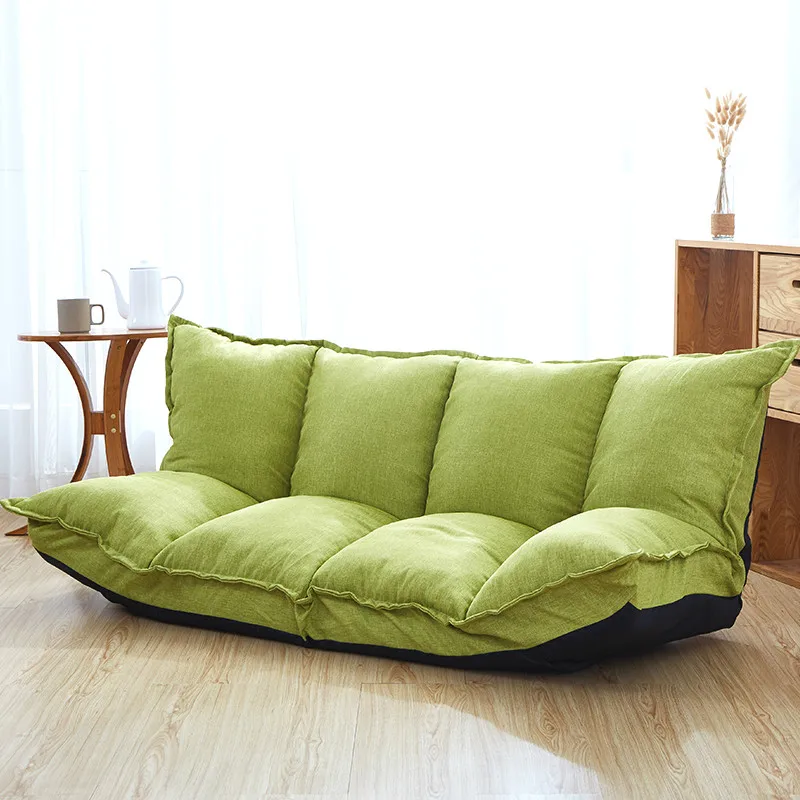 Linen Fabric Upholstery Adjustable Floor Sofa Bed Lounge