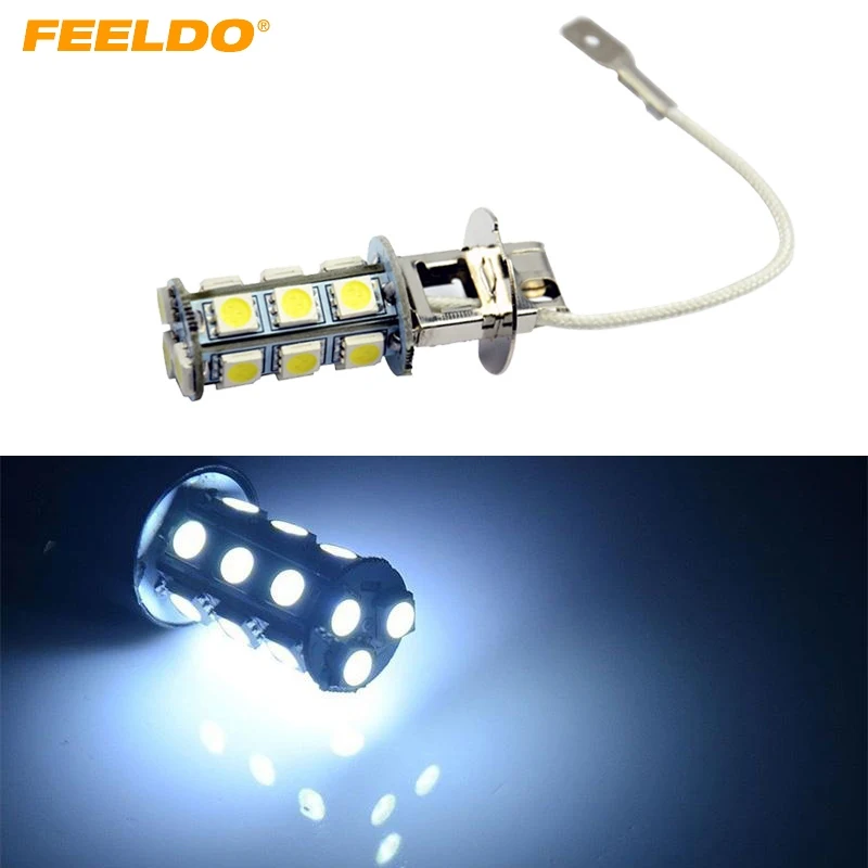 

FEELDO 20Pcs White 3W H3 5050-SMD 18Leds Car Xenon LED Fog Headlight Head Lamp Bulb #FD-1456