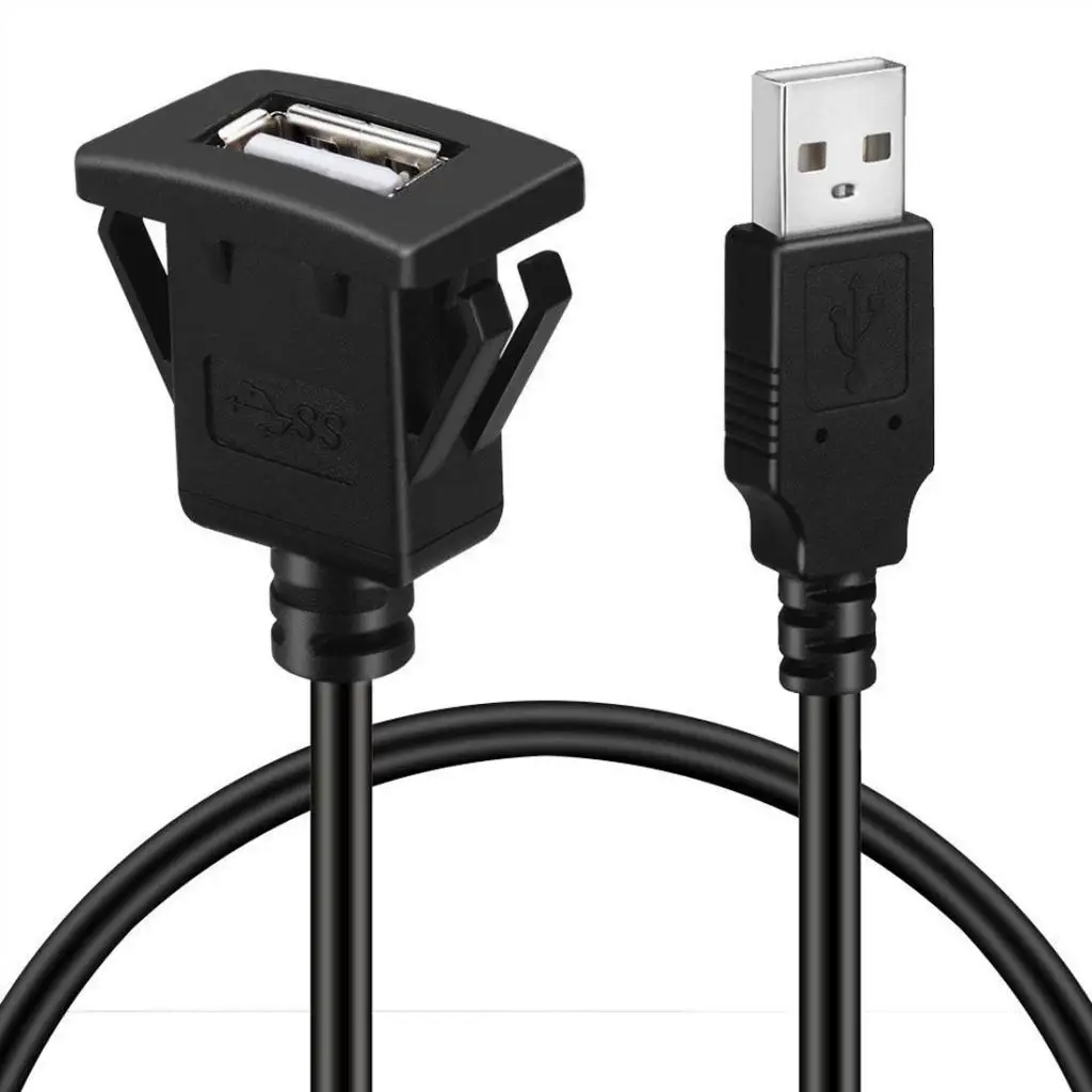 MagiDeal USB2.0 USB кабели штекер к женскому автомобильному монтажному удлинительному кабелю