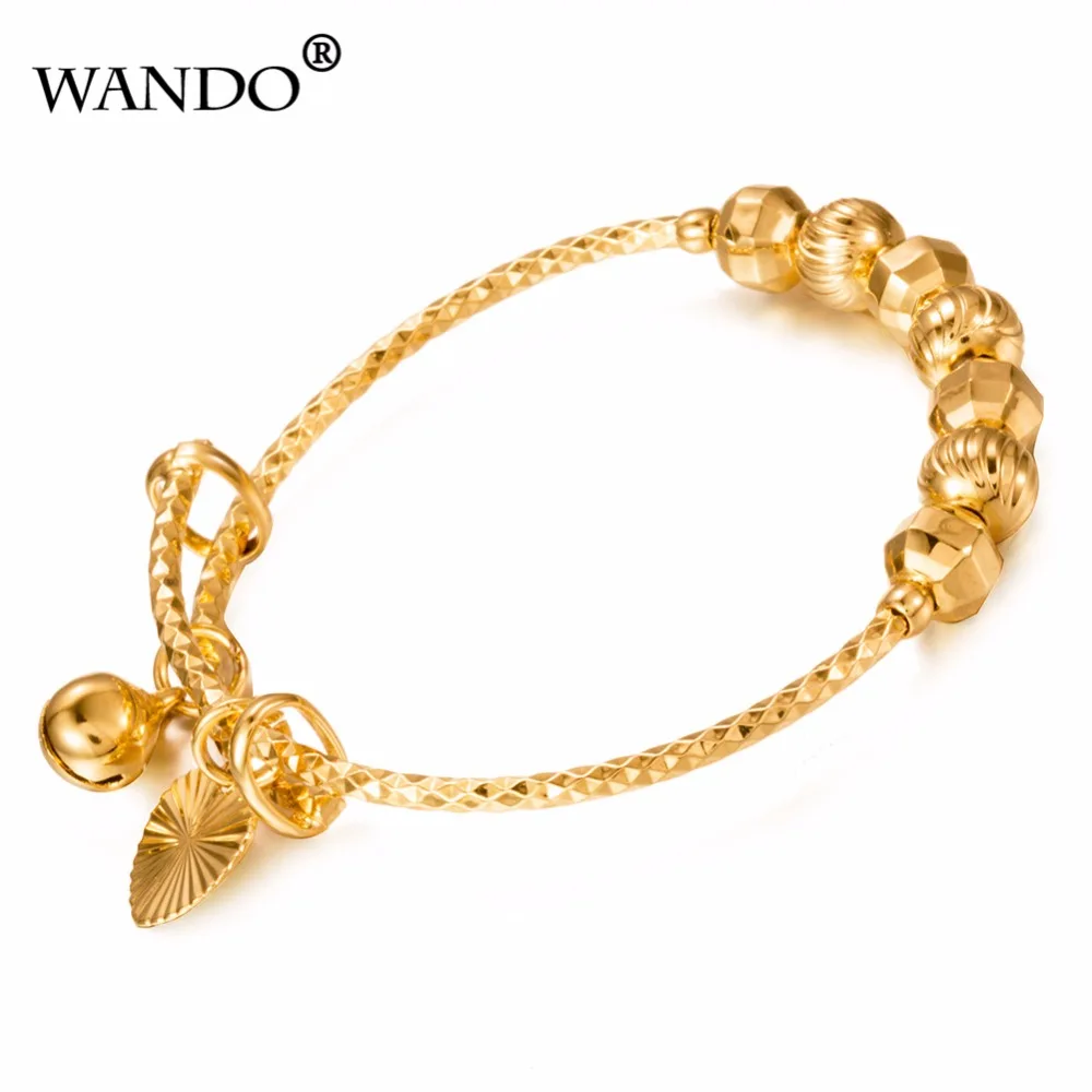 2pcs Dubai Gold Color Bangles For Baby/Kids Ethiopian Jewelry