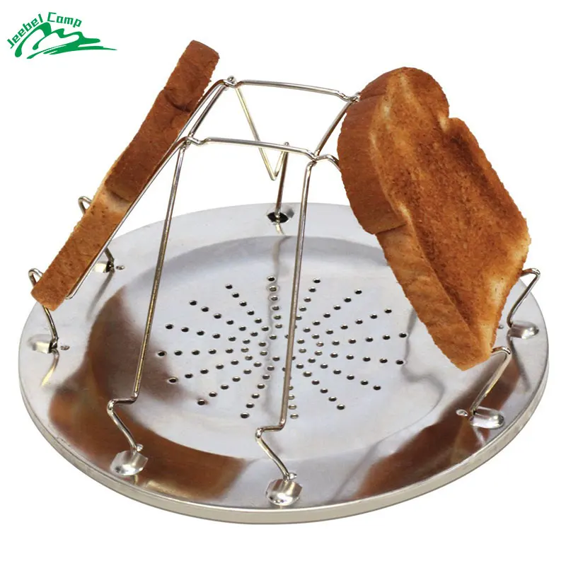 Portable Toaster Shelf Camp Bread Toaster Folding 4 Piece Toast Bread Plate Camping Picnic Grill Outdoor Collapsible Tray