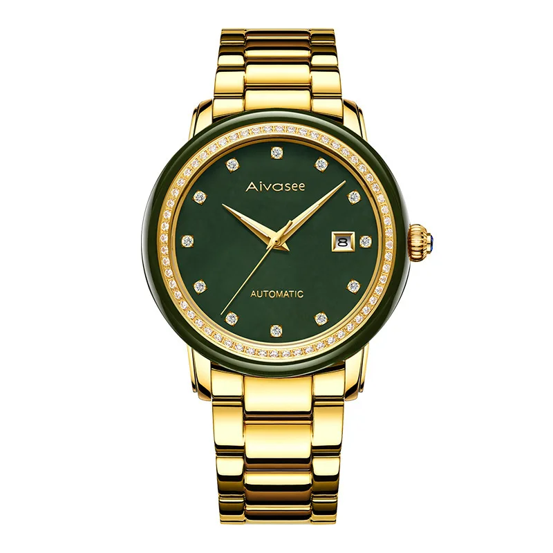 

Watch Calendar with Drilled Shell Face Chinese Wind Waterproof Wire-Air Flywheel Machinery Watch for Men and Women