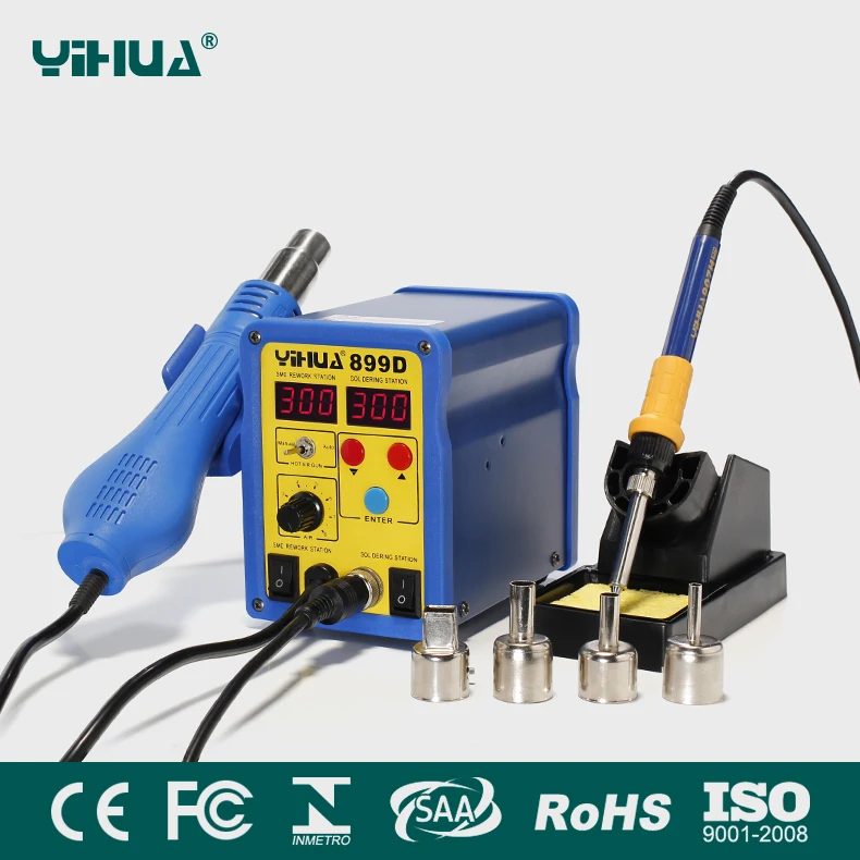 

YIHUA 899D 2 in 1 220V or 110V BGA Rework Station Hot Gun Soldering Station  Iron Solder Soldering Heat Gun