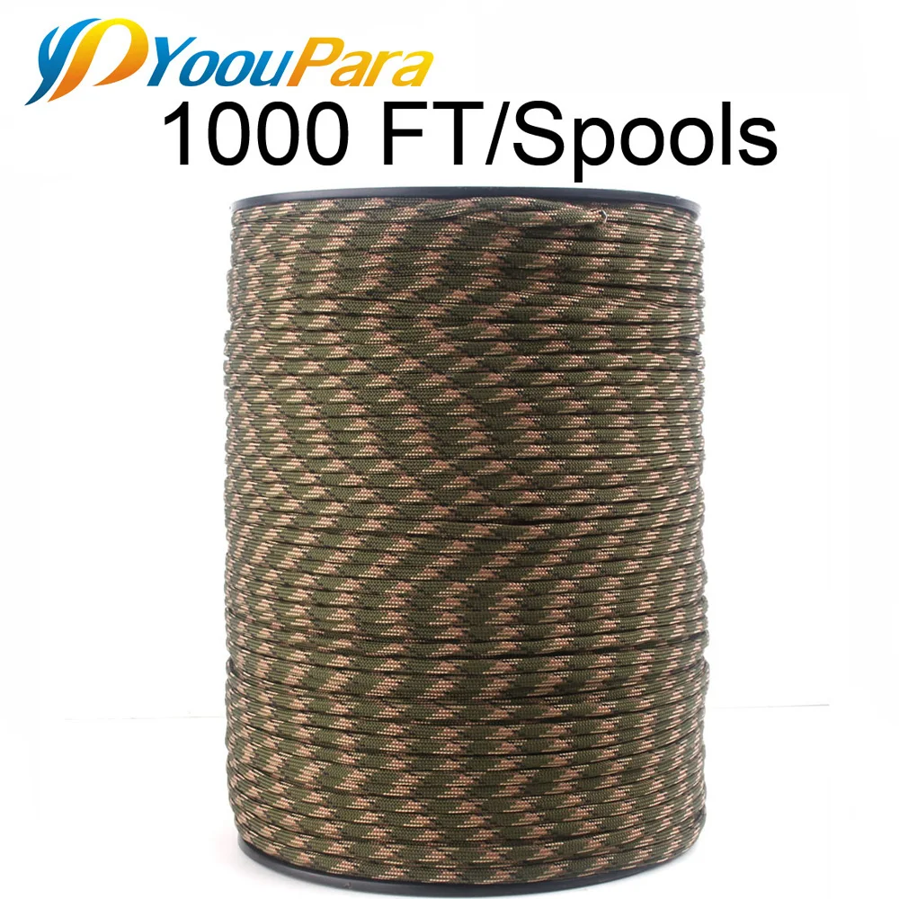 YoouPara 1000FT * 4 قطع Paracord 550 7 السواحل 4 ملليمتر في الهواء الطلق بقاء الطوارئ حبل المظلة الحبل الحبل Paracord DHL مجانا