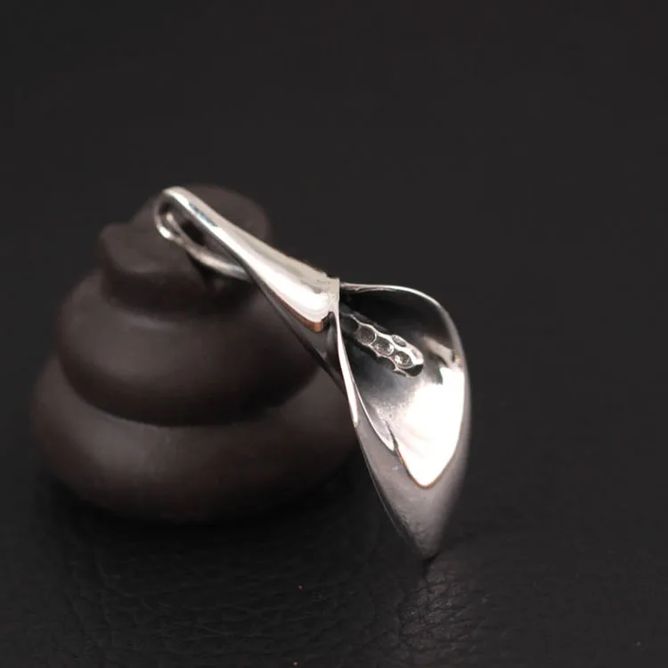 Calla Lily women 100% 925 Sterling silver nacklace Jewellery Clavicle chain pendant charms