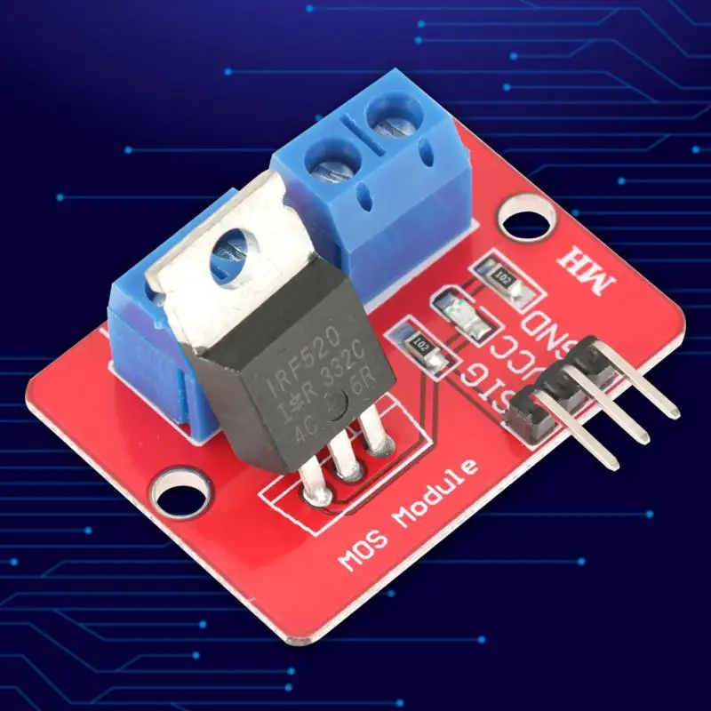 IRF520 драйвер платы 5 шт. PWM 3 V/5V Мощность MOS модуль затемнения светодиодный Выход 0
